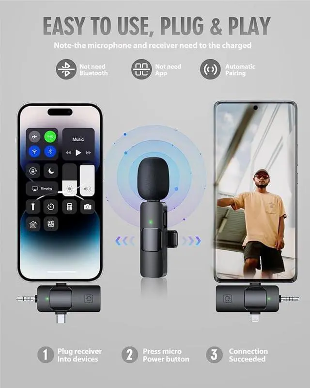 Alt view image 2 of 7 - Wireless Microphone 3 in 1 Set of Wireless Microphones,