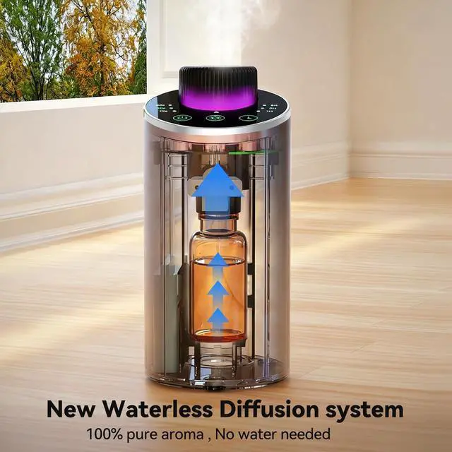 Alt view image 4 of 7 - Waterless Essential Oil Diffuser Aromatherapy Scent Diffusers for Home Large Room, Bedroom, Car, Office, Desk, Battery Operated Mini Portable Air Freshener, 3 Countdown Timers & 3 Mist Levels