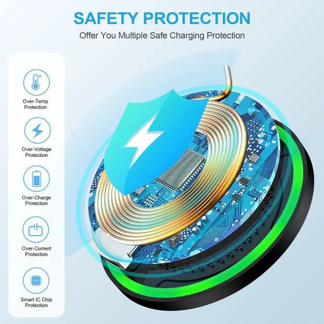 Alt view image 3 of 7 - 15W Wireless Samsung S26 Ultra Phone Charger Wireless Charger Pad Fast Charging for Android,Samsung Galaxy S26+ S25 FE Edge S24 S23 S22 S21 Z Fold7,Wireless Charging Station for iPhone 17 16e,Pixel 10