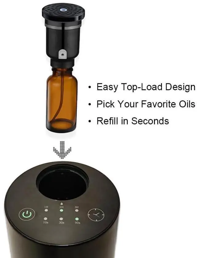 Alt view image 3 of 6 - Waterless Essential Oil Diffuser with 20ml Capacity, Cordless Diffusers with 3 Mist Levels & Timers for Home Car Office