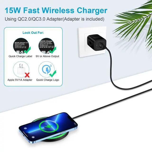 Alt view image 2 of 7 - Fast Wireless Charger Pad for Samsung Galaxy S26 Ultra/S26/S25 Edge/S25 Ultra/Z Flip7,15W Android Wireless Phone Charging Mat with QC Adapter for Pixel 10a/10 Pro XL/Fold/9a/9 Pro/iPhone 17/16 Pro Max