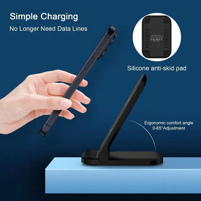 Alt view image 7 of 7 - Wireless Charger Samsung Fast Charging 15W Foldable Fast Wireless Charger Stand Desk Compatible with Samsung Galaxy S26 Ultra S26 Plus S25 FE S25 Edge S25 Ultra S24 FE S23 Z Fold Flip 7 6,with Adapter