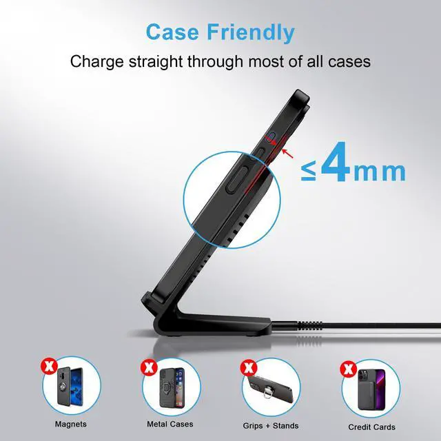 Alt view image 4 of 7 - Wireless Charger for Samsung Galaxy S26 Ultra,15W Fast Wireless Charging Station Android Phone Charger Stand for Samsung Galaxy S26 Ultra S26 Plus S26 S25 S24 S23 S22 S21 S20 S10,iPhone,Google