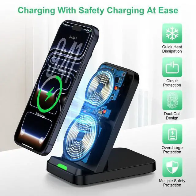 Alt view image 2 of 7 - Samsung S26 Ultra S26+ Wireless Phone Charger Android Stand for Samsung Galaxy S26/S26 Ultra/S26+/S25 FE/S25 Ultra/S25 Edge/S24/S23/S22/S21,15W Wireless Charging Pad Android Charger Flat Station Dock