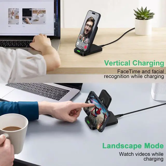 Alt view image 3 of 7 - Samsung S26 Ultra S26+ Wireless Phone Charger Android Stand for Samsung Galaxy S26/S26 Ultra/S26+/S25 FE/S25 Ultra/S25 Edge/S24/S23/S22/S21,15W Wireless Charging Pad Android Charger Flat Station Dock