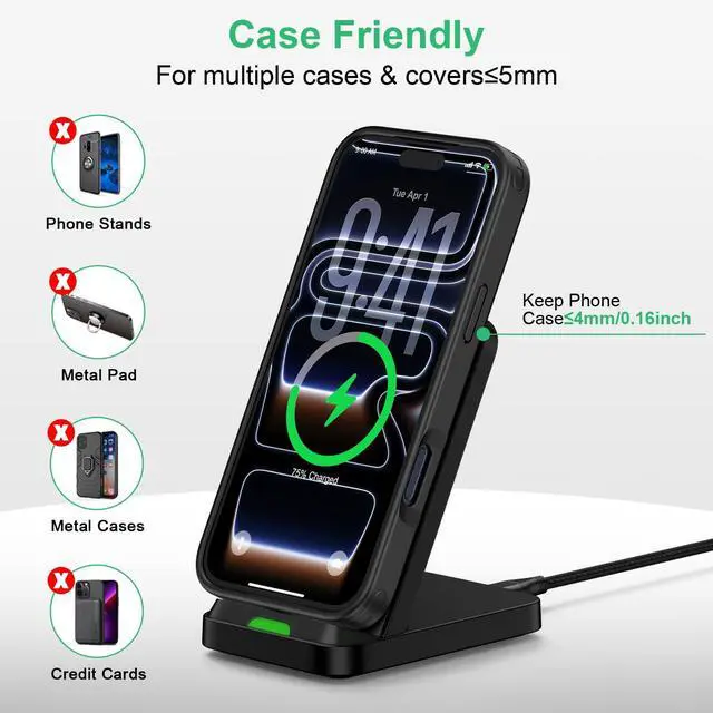 Alt view image 7 of 7 - Samsung S26 Ultra S26+ Wireless Phone Charger Android Stand for Samsung Galaxy S26/S26 Ultra/S26+/S25 FE/S25 Ultra/S25 Edge/S24/S23/S22/S21,15W Wireless Charging Pad Android Charger Flat Station Dock