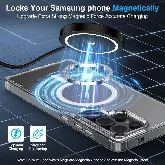 Alt view image 3 of 6 - Magnetic Wireless Charger for Samsung Magsafe Charger Fast Charging Pad for Android Samsung Galaxy S26 Ultra/S26 Plus/S25 Ultra/S24/S23/S22/S20 Plus/15W Strong Magnet Charger Pad with USB-C/A Ports