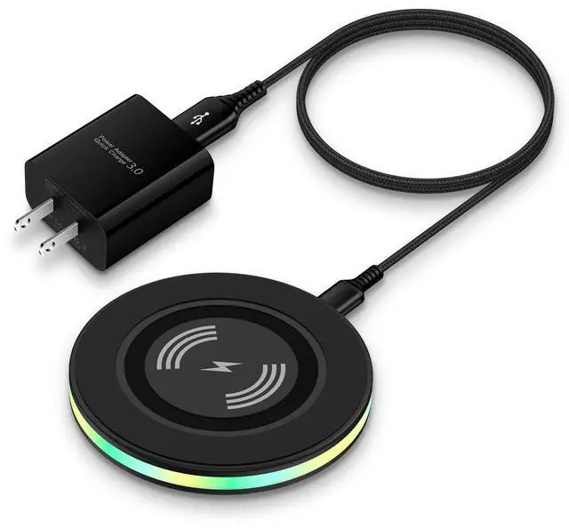 Main image of Android Wireless Charger Samsung Fast Charging Phone Charging Pad Station for Samsung Galaxy S26 S25 S24 Ultra S24+ S24 S23 FE S22 S21 S20 S10,iPhone 15 Pro Max Plus 14 13,with QC 3.0 Power Adapter