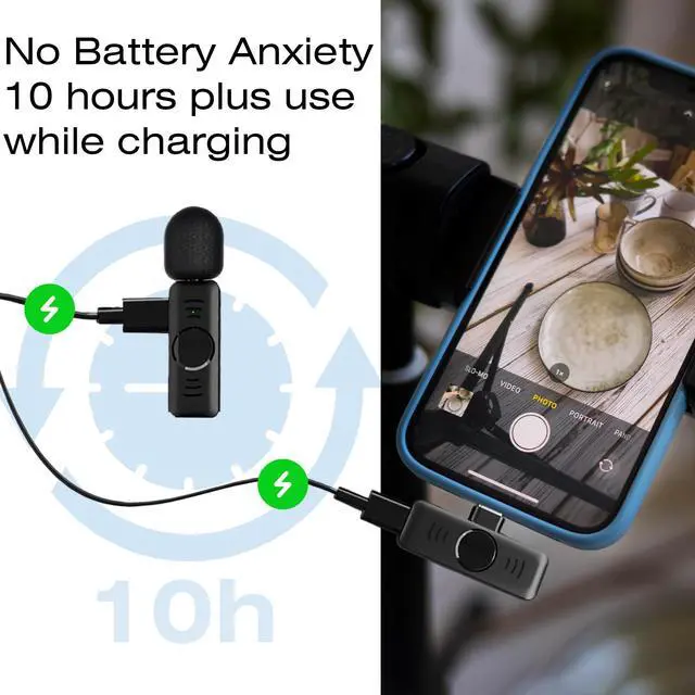 Alt view image 6 of 7 - Wireless Lavalier Microphone for iPhone iPad (Lightning) - 2 Pack Mini Lapel Mic with Noise Reduction for Video Recording TikTok YouTube Vlog Interview Professional Plug & Play Clip on Mic