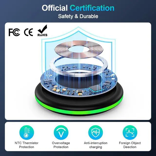 Alt view image 3 of 7 - Wireless Phone Charger Samsung Fast Charging Pad for Samsung Galaxy S26/S25 Ultra/S24/S23/S22/S21/S20/Z Flip 7/iPhone 17/16 2Pack 15W Fast Wireless Charging Station for Google Pixel 10 Pro XL/9a/9/8/7