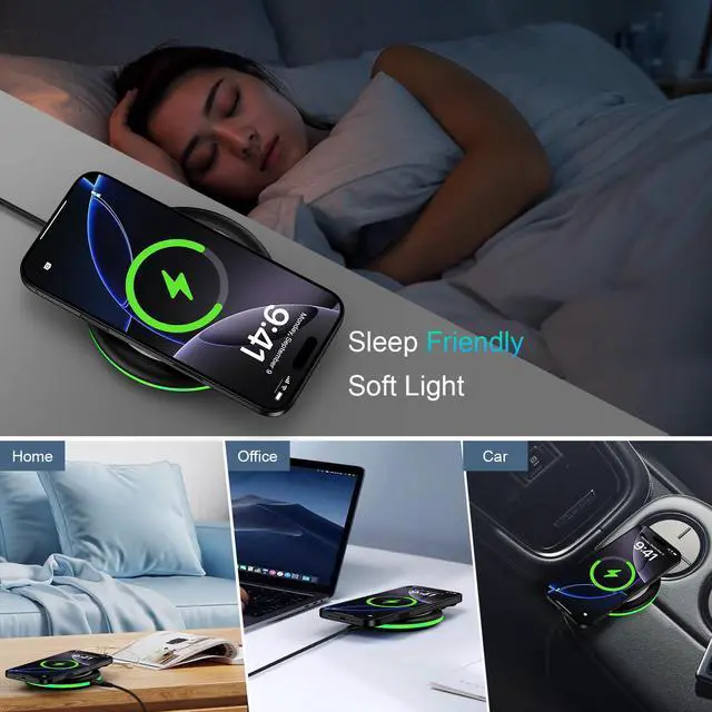 Alt view image 4 of 7 - Wireless Phone Charger Samsung Fast Charging Pad for Samsung Galaxy S26/S25 Ultra/S24/S23/S22/S21/S20/Z Flip 7/iPhone 17/16 2Pack 15W Fast Wireless Charging Station for Google Pixel 10 Pro XL/9a/9/8/7