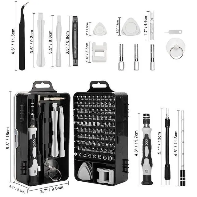 Alt view image 2 of 7 - Mini Precision Screwdriver sets,Sinyiol 115 in 1 Repair Tool Kit to Fixing Phone Laptop PC Camera Electronic Watches Glasses,Switchgame consoles Magnetic Driver Kit with Flexible Shaftl