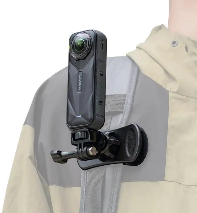 Main image of Insta360 X5 Backpack Clip Mount - Quick Release 360° Adjustable Camera Clip Compatible with Insta360 One X5/X4/X3/ One R/Go 2 and Other Action Camera