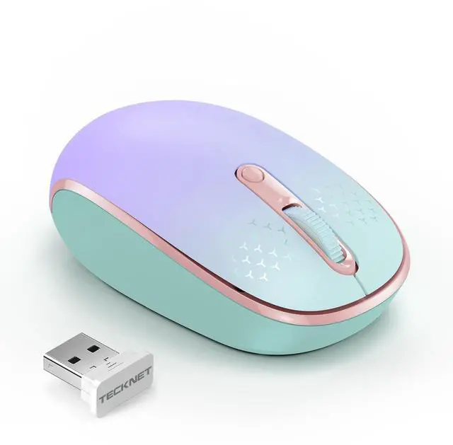 Main image of Wireless Mouse, 2.4G Quiet Computer Mouse with USB Receiver, 4 Buttons Portable Cordless Mice for Chromebook, Laptop, PC, Mac, 800/1200/1600 DPI