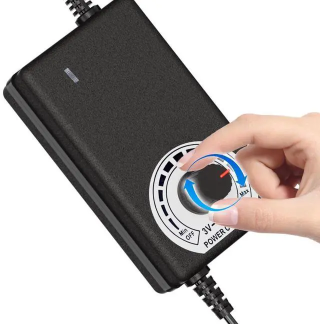Alt view image 5 of 6 - 12V PWM PC Fan Hub with Splitters, Compatible with 2PCS 3-Pin 4-Pin Computer Cooling Fans, Fan Speed Controller with 2 Way Fan Splitters, 100-240V AC to 3-12V 2A DC, Max 24W Output