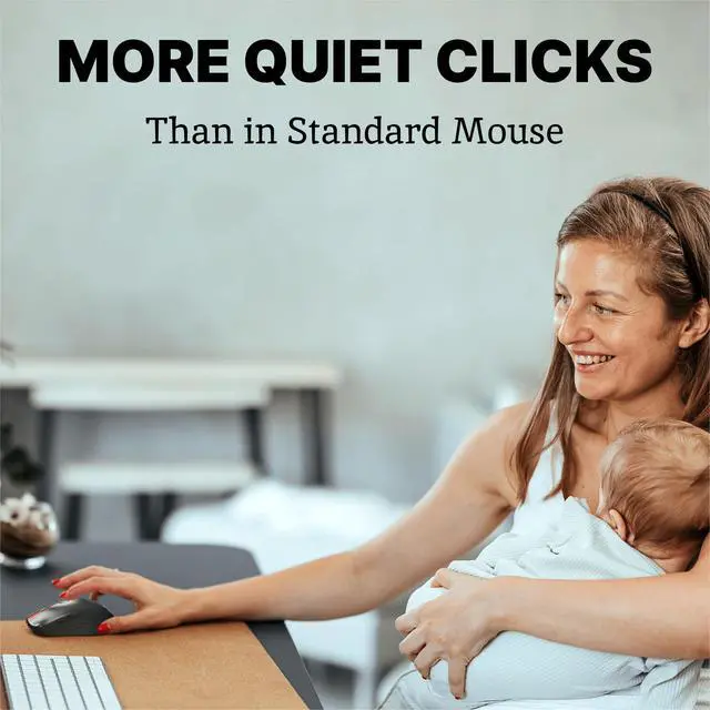 Alt view image 2 of 7 - Silent Mouse Wireless - Quiet, Cordless USB Mouse for Laptop, Chromebook & PC