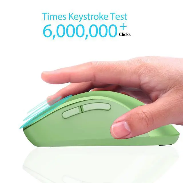 Alt view image 3 of 7 - 2.4G Wireless Mouse, 1400 DPI Mobile Optical Cordless Mouse with USB Receiver, Portable Computer Mice for Laptop, PC, Desktop, MacBook, 5 Buttons (Mint Green)