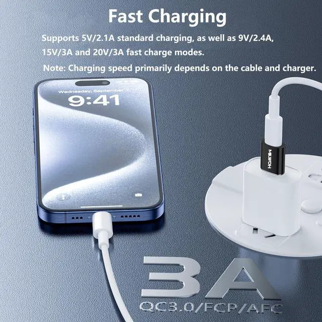 Alt view image 2 of 7 - USB to USB C Adapter 4 Pack, USB C Female to USB3.0 Male OTG Adapter,Fast Charging 5Gbps Data Transfer for M-acBook Pad Pro Phone 15/16/17 Pro Max G-alaxy X-Peria Watch Black