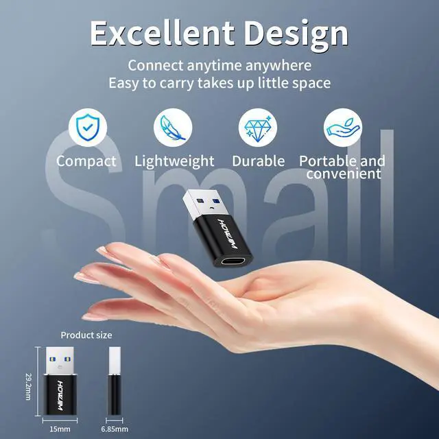 Alt view image 6 of 7 - USB to USB C Adapter 4 Pack, USB C Female to USB3.0 Male OTG Adapter,Fast Charging 5Gbps Data Transfer for M-acBook Pad Pro Phone 15/16/17 Pro Max G-alaxy X-Peria Watch Black