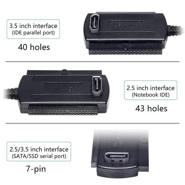 Alt view image 3 of 6 - New IDE SATA to USB 2.0 Adapter Converter Cable for 2.5 3.5 Inch Hard Drive HD