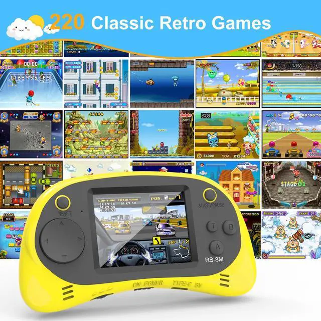 Alt view image 5 of 7 - Kids Handheld Game Player - 220 Built-in Games, 2.5" IPS Display, Rechargeable & Long-Lasting - Ideal Travel Toys for Kids Ages 3-10 Boys & Girls