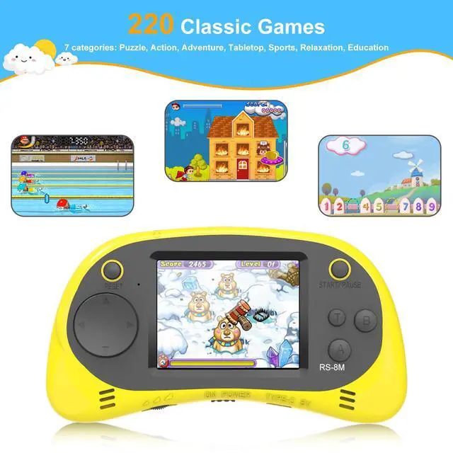 Alt view image 3 of 7 - Kids Handheld Game Player - 220 Built-in Games, 2.5" IPS Display, Rechargeable & Long-Lasting - Ideal Travel Toys for Kids Ages 3-10 Boys & Girls