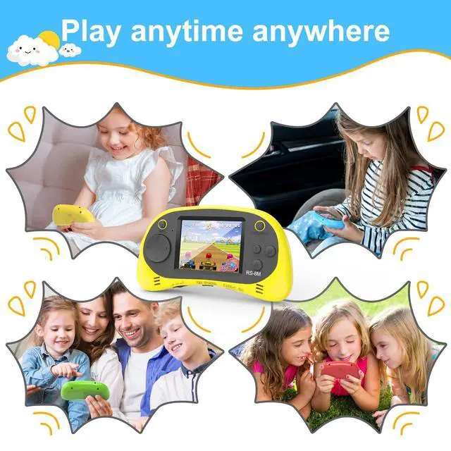 Alt view image 7 of 7 - Kids Handheld Game Player - 220 Built-in Games, 2.5" IPS Display, Rechargeable & Long-Lasting - Ideal Travel Toys for Kids Ages 3-10 Boys & Girls