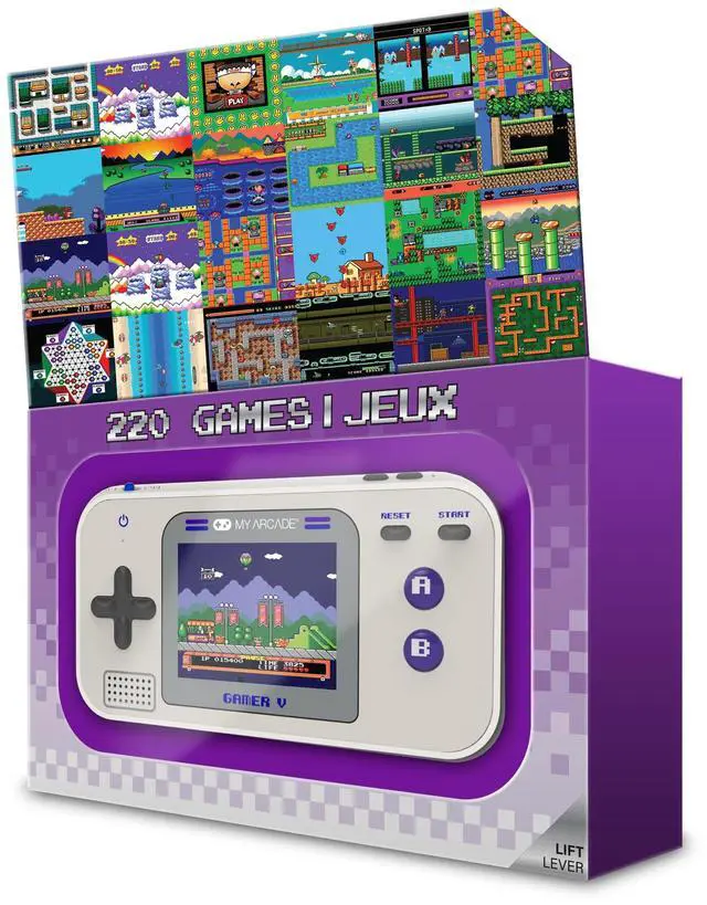 Alt view image 5 of 6 - Gamer V Classic-Purple: Portable Gaming System with 220 Games, 2.5" Color Display, Pocket Size (DGUN-3920)