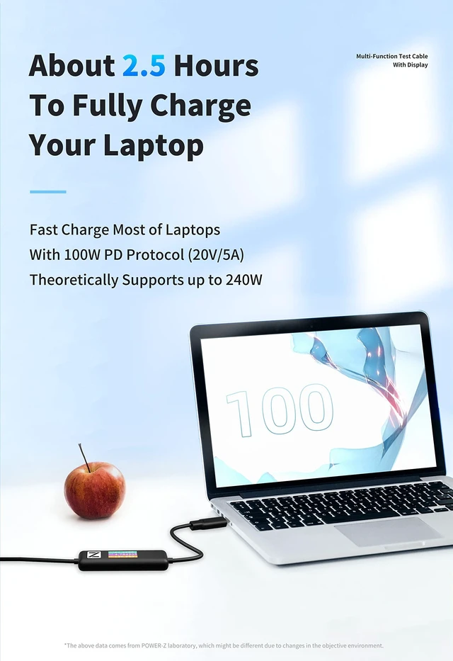Alt view image 4 of 6 - Power-Z AK001 Multi-Function 240W USB PD Charging Test Cable with Color Display Compatible with USB-C Devices (1.5M/5FT)