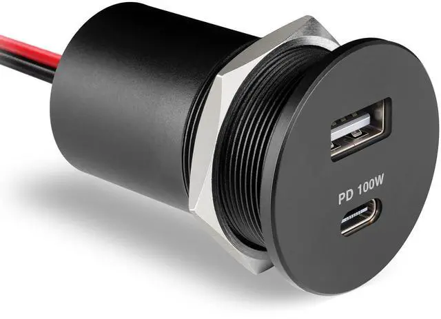 Main image of 118W 12V USB Outlet 100W Type-C Laptop Car Charger,18W QC3.0 USB-A Dual Port Fast Charging Socket, Replacement Car Charger Accessories for RV Camper Trailer Truck Boat Golf (1Pcs)