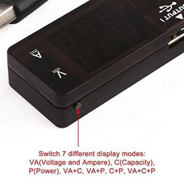 Alt view image 2 of 5 - USB Tester, USB-A 2.0 Digital Multimeter Dual USB Output Ports PD QC 3.0 Color LED Display, 7 Modes Capacity Voltage Current Power Voltmeter Ammeter for Laptop Power Bank Solar Panel