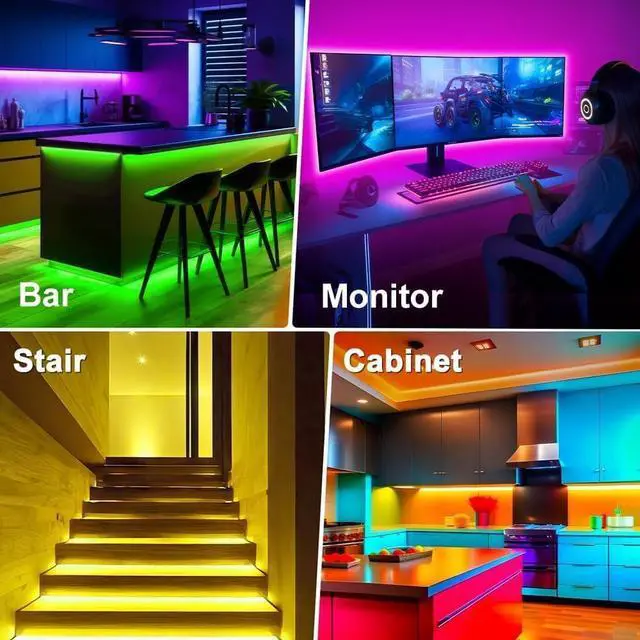 Alt view image 7 of 7 - TV LED Backlight,9.84ft Music Sync RGB Backlight with Remote & App Control, USB Powered for 32-45 Inch TVs, Computer, Bedroom, Gaming Setup, Home Cinema