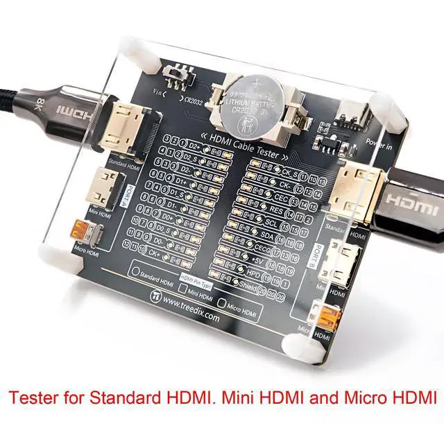 Alt view image 2 of 6 - Cable Tester Board for HDMI Cable Tester Checker 20 LED Light Status Indictor to Check Disorder Short Open and Cross Connection for Standard HDMI Type A, Mini HDMI Type C, Micro HDMI Type D