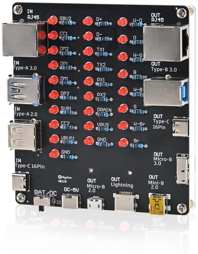 Main image of DIY USB Cable Tester Soldering Kit, PEMENOL 9-in-1 USB Cable Checker for USB Type A/C, RJ45, Lightning, Micro B, Mini B, Electronics Project for School Home Data Wire Fast Detection