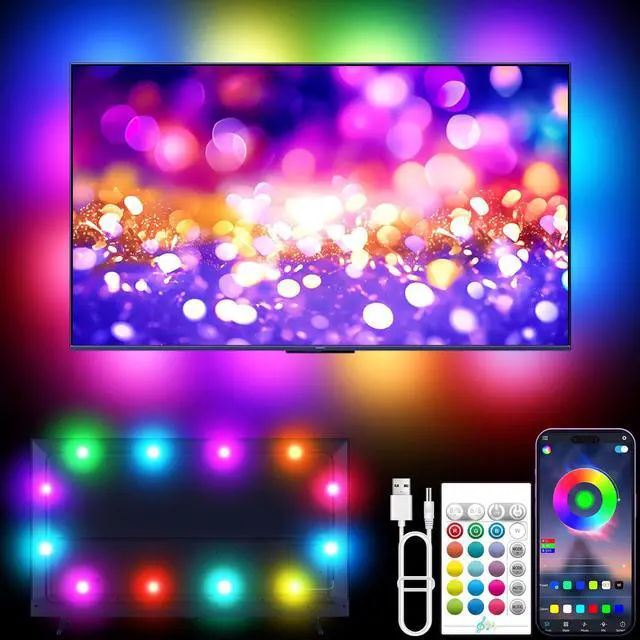 Main image of TV LED Lights, 9.8ft LED Strip Lights for 35-55 Inch TV Behind Lighting, RGB Color Changing TV Backlight with APP & Remote Control, Music Sync USB LED Light for Bedroom Gaming Room Decor