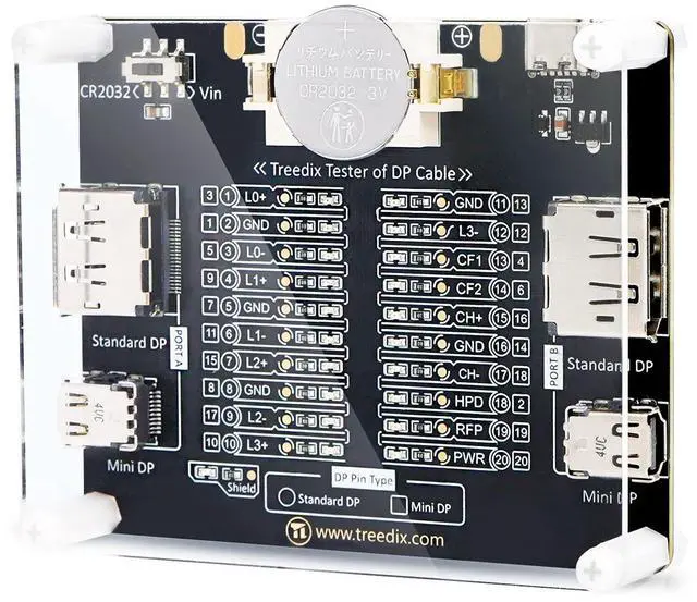 Main image of DisplayPort Cable Tester for Standard DisplayPort Cable and Mini DisplayPort Cable, 20 LED Light Status Indictor to Check Disorder Short Open for DP1.0, 1.1, 1.2,1.2a1.3, 1.4, 2.0, 2.1