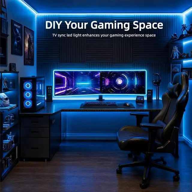 Alt view image 3 of 5 - LED Lights for TV, 9.8ft RGB TV Backlight for 32-43 inch TVs,Smart APP Remote Control,Music Sync Color Changing TV LED Strip Lights USB Powered for Bedroom,Gaming,Kitchen,Living Room