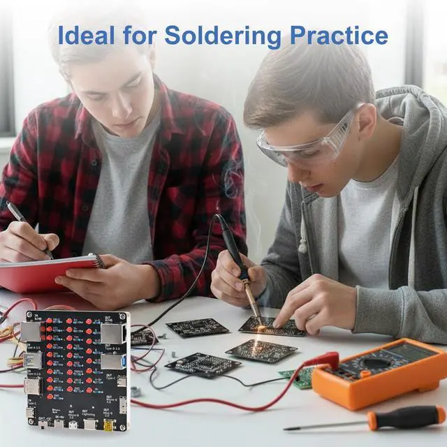 Alt view image 3 of 5 - DIY USB Cable Tester Soldering Kit, PEMENOL 9-in-1 USB Cable Checker for USB Type A/C, RJ45, Lightning, Micro B, Mini B, Electronics Project for School Home Data Wire Fast Detection