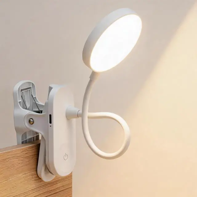 Main image of Clip On LED Reading Light, Book Light for Bedroom - 5W Dimmable Touch Control Desk Lamp with Flexible Gooseneck, 19 LED Eye-Caring Night Light, USB Rechargeable, Perfect for Headboard, Study, Office