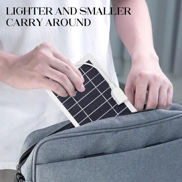 Alt view image 6 of 7 - USB Solar Panel Charger,2pcs Portable Solar Panel Kit for Camera, Cell Phone Charging, Camping, Hiking, Outdoor Travel 5V 5W