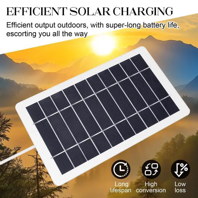 Alt view image 4 of 7 - USB Solar Panel Charger,2pcs Portable Solar Panel Kit for Camera, Cell Phone Charging, Camping, Hiking, Outdoor Travel 5V 5W