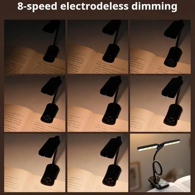 Alt view image 4 of 7 - Rechargeable Clip On Book Light, 3 Color Eye-Care LED Reading Light, 360° Rotatable Bed Reading Lamp, USB Rechargeable, Portable Book Light for Kids, Travel & Office