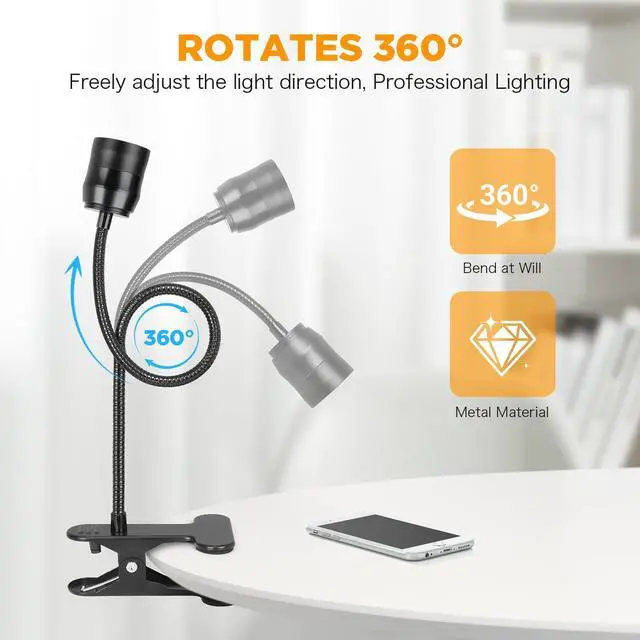 Alt view image 6 of 7 - Clip on Light - Dimmable Reading Light for Bed with 3 Color Modes & 10 Brightness & 15°- 80° Adjustable Angle, 360° Gooseneck USB LED Book Lamp with Clamp for Study Headboard Dorm - 1 Pack