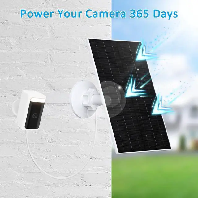 Alt view image 5 of 7 - 4W Solar Panel for WYZE Cameras, USB-C & Micro USB Solar Charger, Compatible with WYZE Cam Pro, Outdoor Cam V1/V2, 9.8ft Cable, IP66 Waterproof, 360° Adjustable Mount (1 Pack)