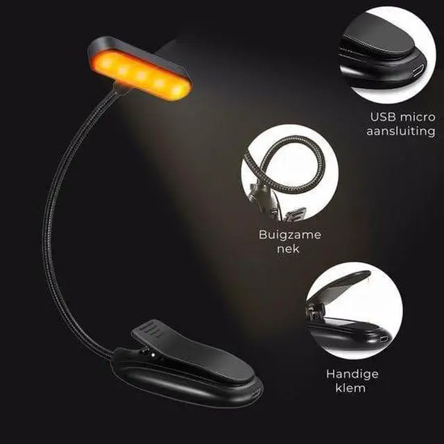 Alt view image 5 of 7 - LED Book Light, Book Light for Reading in Bed, Eye Caring, 3 Colors & 5 Brightness, Rechargeable Long Lasting Reading Light, Lightweight Clip on Light, Gifts for Book Lovers (Black)