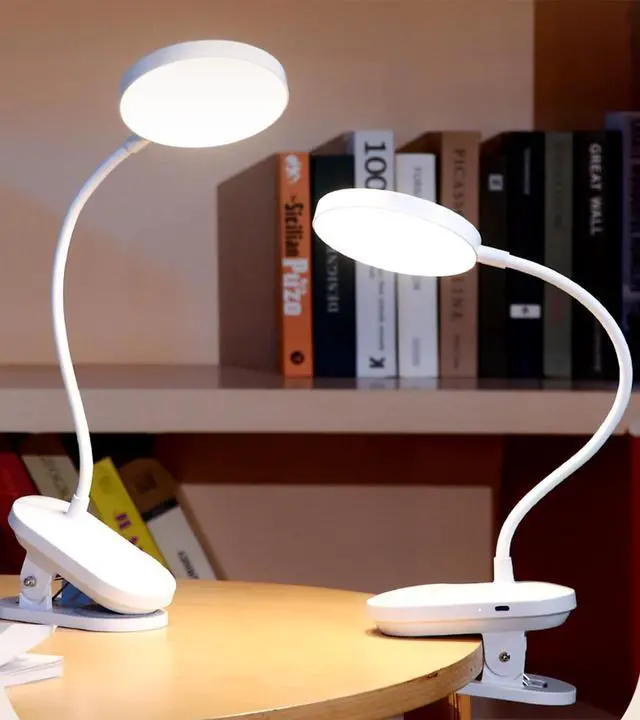 Alt view image 6 of 7 - Clip On LED Reading Light, Book Light for Bedroom - 5W Dimmable Touch Control Desk Lamp with Flexible Gooseneck, 19 LED Eye-Caring Night Light, USB Rechargeable, Perfect for Headboard, Study, Office