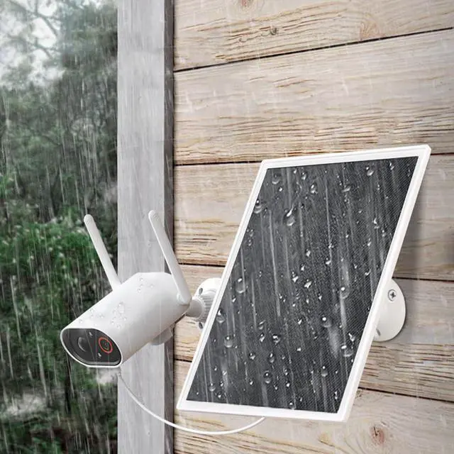 Alt view image 6 of 7 - Solar Panel Charger, 6W Solar Panel with Micro USB & USB-C Port,IP66 Waterproof, for Bird Feeder Camera, Doorbell,Security Camera etc with 360°Adjustable Mounting,9.8Ft Cable