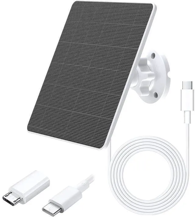Main image of 5V 5W USB Solar Panel for Outdoor Security Camera, USB C Solar Panel Charger with Micro-USB Adapter, IP65 Waterproof Solar Panel with 9.8FT Cable for DC 5V Rechargeable Battery Camera (1)