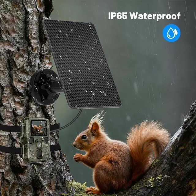 Alt view image 6 of 7 - Trail Camera Solar Panel, Built-in 5000mAh Rechargeable Battery Solar Panel for Trail Camera- Type C/5V DC/6V for Continuous Charging of Hunting Cameras, IP66 Waterproof Solar Charger for Outdoor Use