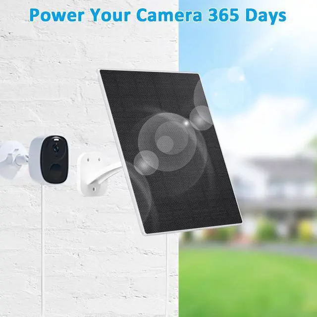 Alt view image 4 of 7 - Solar Panel for Security Camera, 10W Solar Charger with DC 5.5x2.1mm, USB-C & Micro USB Port, IP66 Waterproof, 360° Adjustable Mount, 7.2FT Cable